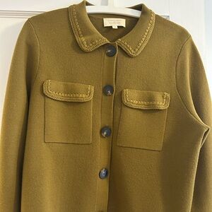 Sezane Green Cardigan Sweater